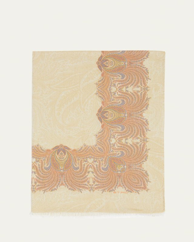 Orfeo Paisley Border Jacquard Scarf
